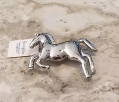 ¡Nuevo! ¡Raro! Broche prendedor Lia Sophia "Mustang" caballo tono plata  Foto 1 de 3