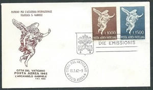 1962 VATICANO FDC RODIA POSTA AEREA ARCANGELO GABRIELE NO TIMBRO ARRIVO - H3 - Imagen 1 de 1