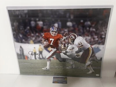 John Elway Salón de la Fama Denver Broncos Autografiado Firmado 16x20 Foto Montada Recuerdos Foto 1 de 3