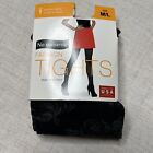 No Nonsense Sketched Floral Fashion Tights 1 Pair Women Black Size M/L New