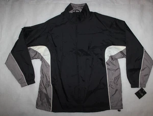 C&B Sport by Croft & Barrow Black Grey White Detail Windbreaker Men's L NWT - Picture 1 of 9