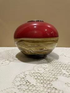 Signed Gartner Blade Glass Sphere Vessel Vase - Picture 1 of 12