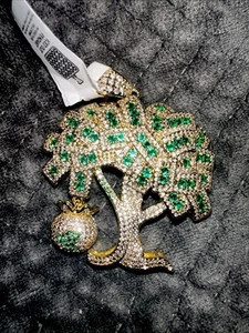 Iced out Money Tree pendant 14 karat gold filled brass VVSCZ stones - Picture 1 of 4