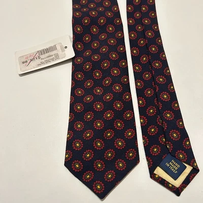 Nuevo con etiquetas Corbata Polo Ralph Lauren 100% Lana Cuello Hecha en Italia Azul Marino Patrón Floral Foto 1 de 4