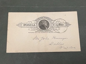 RARO 1890 ELVILLA PA DPO WASHINGTON CO 1888-1900!! CARTOLINA LETTERA DALLAS WV - Foto 1 di 3