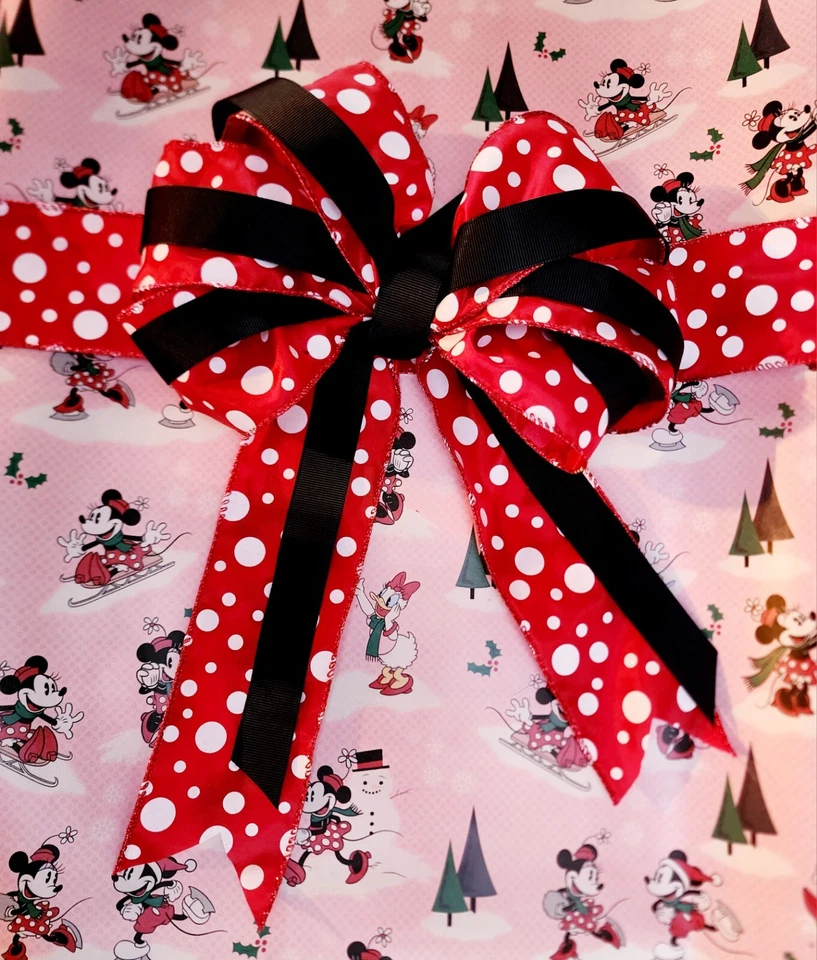 米妮礼品包装套装,包装纸和丝带,请参阅描述 25 平方英尺 — 第 1/2 张图片