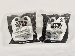 2021 McDonald's Star Wars Toys Chewbacca #5 & Finn #9 W/ Millennium Falcon-IOP - Picture 1 of 10