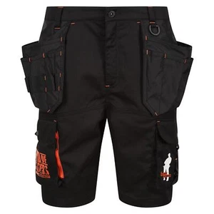 Pantaloncini da lavoro Regatta Band of Builders neri da uomo con fondina idrorepellente #TRJ542 - Foto 1 di 3