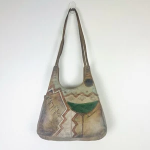 Anuschka Leder Schulter Handtasche Handtasche handbemalt Southwestern abstrakt - Bild 1 von 14