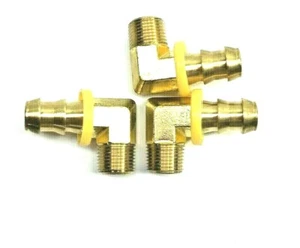 LOTS OF 3 ANDERSON BRASS PUSH ON HOSE FITTING ELBOW 1/2 MALE PIPE - Picture 1 of 4