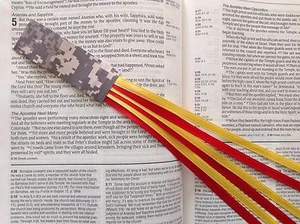 MARINE CORPS USMC bookmark ribbons multi page Bible book mark, hymnal, planner - Imagen 1 de 2