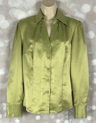 CAMISA SATINADA East 5th Talla 6 Verde Claro Manga Larga Abotonada + Elástica Foto 1 de 4