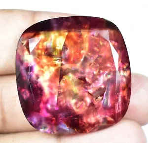 Huge 56.10 Ct Natural Ammolite Opal-Like Organic Doublet Certified Rare Gemstone - Picture 1 of 6