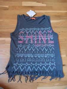 Shirt ärmellos, Top, Hängerchen,Franseln,Größe 152,Staccato,grau,Muster,Shine - Bild 1 von 3