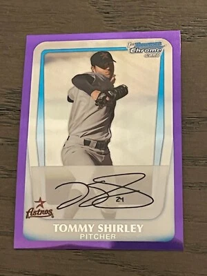 2011 Bowman Chrome Prospects Purple Refractor Tommy Shirley #BCP150 /799 - Image 1 of 2