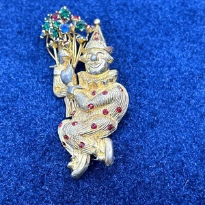 Castlecliff Palloncini Strass Spilla Clown Firmata Vintage Festival Circo Spilla - Foto 1 di 10