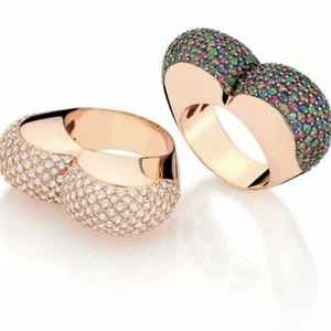 Solid 925 Sterling Silver Heart Shaped Color Ring Choose One RSG 431 - Picture 1 of 3