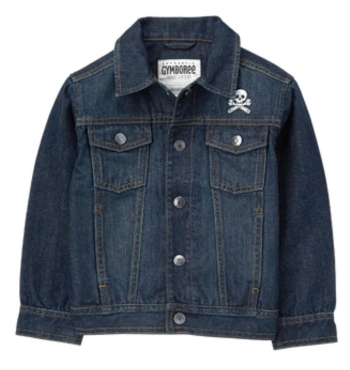 Chaqueta de Jean Gymboree Denim Calavera Huesos Cruzados Buen Deporte Talla 7-8 Totalmente Nueva  Foto 1 de 1