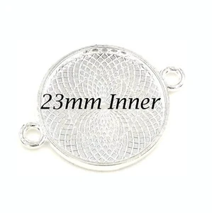 10 ajustes de cabujón de conector para cabinas de 23 mm hágalo usted mismo plata níquel y plomo - Imagen 1 de 1