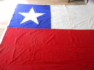 Vintage Chile Chilean cotton Flag 7.5'x12' foot Hortie-Van Pasadena CA USA - Picture 1 of 21