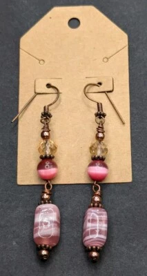 Pink Beaded Boutique Fashion Dangling Earrings  - Image 1 of 4