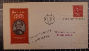 Scott 822 - 17 Cents Johnson - Ioor FDC - Addressed - Planty 822-1 - Picture 1 of 1