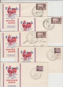 Postmark French Fair Melbourne 1958 group of 10 souvenir covers different dates - Bild 1 von 2