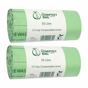50 Litre x 50 CompostBag Compostable Food Waste Caddy Liner Bin Bags (50L) - Picture 1 of 1