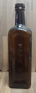 1880s Paine’s Celery Compound Amber Glass Antique Medicine Bottle - Picture 1 of 8