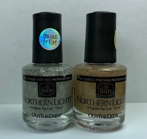 INM Northern Lights Gold & Silver Hologram Top Coat, Fast Drying, 1/2 Ounce - Picture 1 of 1