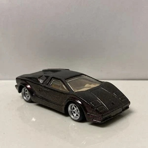 Hot Wheels CUSTOM PAINT JOB W/REAL RIDERS Dark Red Lamborghini Countach - Picture 1 of 6