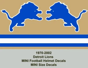 Detroit Lions 1970-2002 Throwback MINI Football Helmet Decal Set 20 mil 3M - Picture 1 of 1
