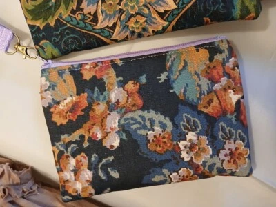 Nuevo Zippy Maquillaje Lona Cosméticos Artículos de tocador Bolsa de Viaje Muñequera Colgante Floral Foto 1 de 3