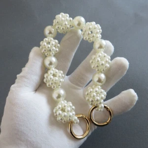 Faux Pearl Strap Tote Handbag Shoulder Bag Purse Handle Replacement Beaded Gifts - Picture 1 of 10