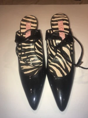 ESCADA Black And Pink Patent Leather Zebra Print Shoes Size 37 - Image 1 of 4