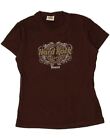HARD ROCK CAFE Womens Venice Graphic T-Shirt Top UK 12 Medium Brown BL67