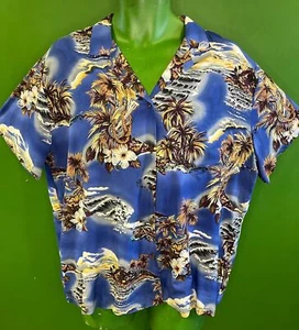 Made in Hawaii Deep Blue Hawaiian Aloha Hemd Herren Large - Bild 1 von 6