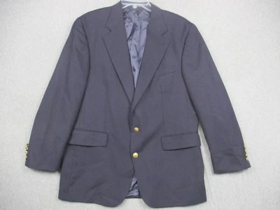 Vintage Chaps Ralph Lauren Blazer Mens 42R Navy Wool Gold Button Sport Coat 90s - Image 1 of 4