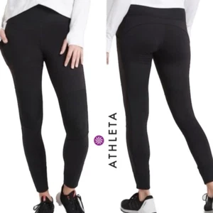 Athleta Negro Excursión Híbrido Panel Acanalado Yoga Apretado Mujer’s Talla Mediana Alta - Imagen 1 de 8