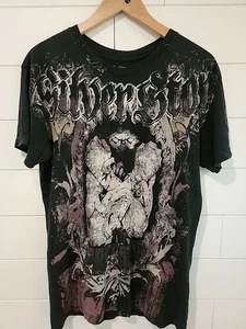 Vintage Silver Star Casting Shirt Herren Medium Y2K Skater Grunge MMA Goth Predator - Bild 1 von 6