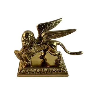 Bronze Figurine of the Winged Lion of Saint Mark Venetian Gift Desk Paperweight - Picture 1 of 6
