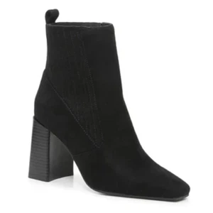 NEU Kelly & Katie Fawne Chelsea Blockabsatz Stiefelette Stiefel Kunst-Wildleder schwarz 10 - Bild 1 von 8