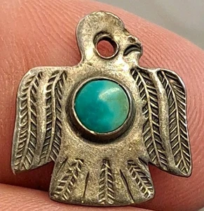 Colgante NATIVO AMERICANO Plata Esterlina Turquesa ERA THUNDERBIRD FRED HARVEY - Imagen 1 de 5