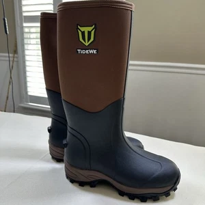 TIDEWE Rubber Boots for Multi-Season, Waterproof Tall Men’s Size 8 Brown New - Picture 1 of 7