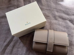 Official Rolex Two Watch Roll Travel Case in Beige Leather - Picture 1 of 24