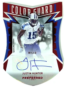 2016 Panini Preferred - Color Guard Justin Hunter #203 /25 (AU) - Picture 1 of 2