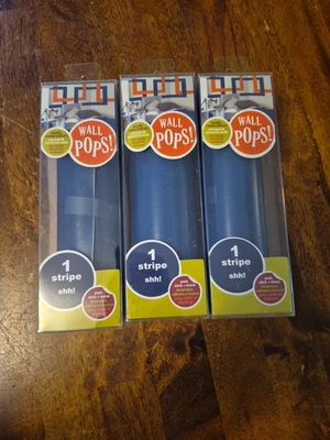 Wall Pops! 1 raya/pelar y pegar/lote de 3/AZUL/NUEVO Foto 1 de 4