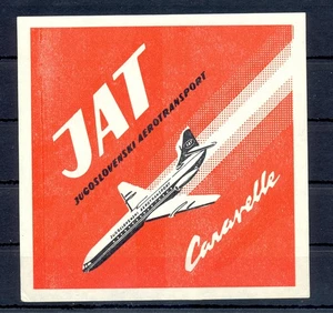 JUGOSLAWIEN -LUFTFAHRT- JAT- AIRLINE CO..- ETIKETT (100 x 100 mm) sehr guter Zustand  - Bild 1 von 1
