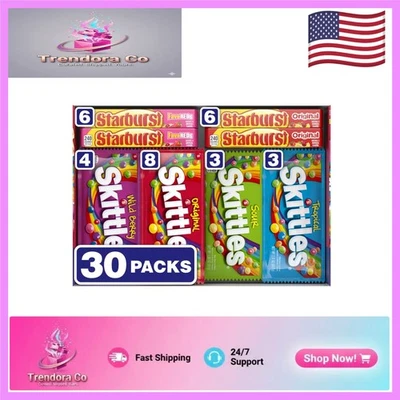 Caramelos surtidos Starburst 62,79 oz para truco o trato - Paquete de 30 sabores Foto 1 de 4