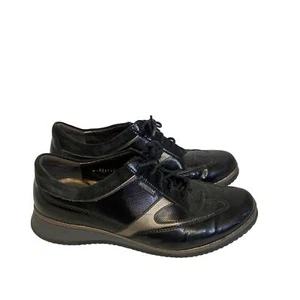 Mephisto Women's Shoes Black Genuine Leather Lace Up Air Jet Insoles SZ 7.5 EU 5 - Picture 1 of 8